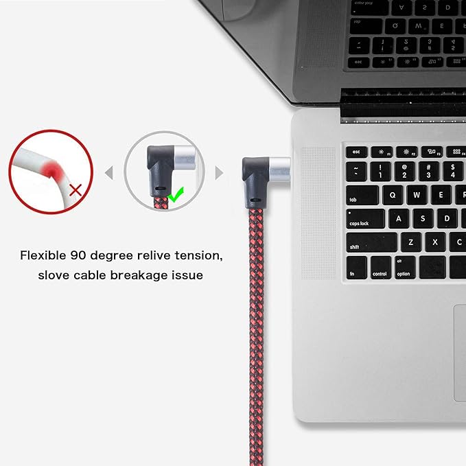 Male to Male Audio Cable 1Ft,90 Degree TRRS 3.5mm 4 Pole Nylon Braided Stereo Aux Cable/Auxiliary Cable/Aux Cord for Headphones, PS4,Phone, Tablets, Headset, PC, Laptop and More (1Ft)