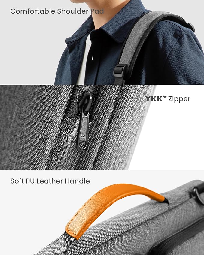 tomtoc 360 Protective Laptop Shoulder Bag for 16-inch MacBook Pro M4/M3/M2/M1 Pro/Max A3403 A3186 A2991 A2485 2024-2019, Water-Resistant Sleeve for Dell XPS 15 Surface Book 3 The New Razer Blade 16