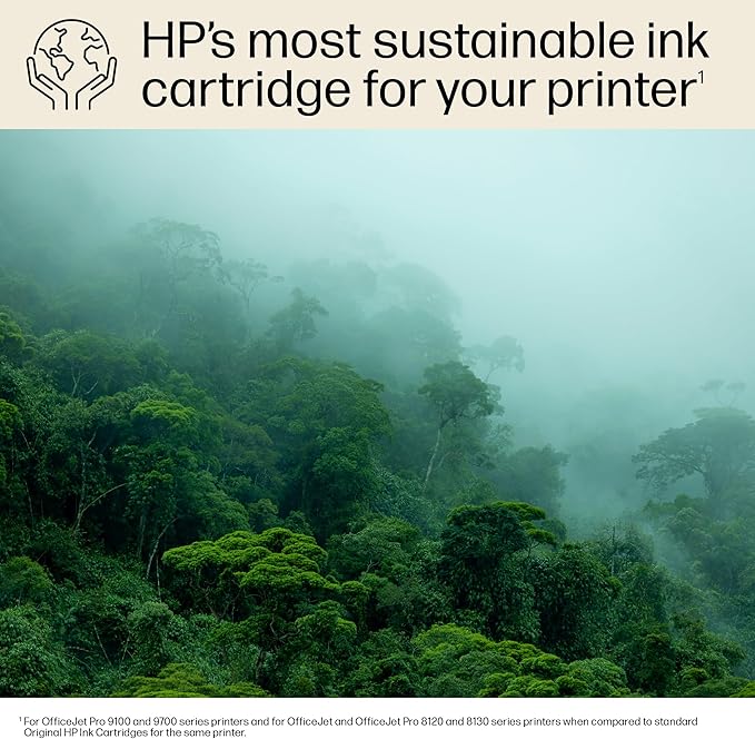 HP 923e EvoMore High Yield Cyan Ink Cartridge | Works OfficeJet 8120 Series, OfficeJet Pro 8130 Series | Carbon Neutral | 4K0T4LN