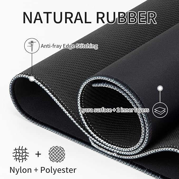 RAINYEAR Large Gaming Mouse Pad(31.5 x 11.8 Inch), Computer Mousepad with Anti-Slip Rubber Base, Smooth Large Keyboard Mouse Pad Mat for Gamer, Office, Home, Black