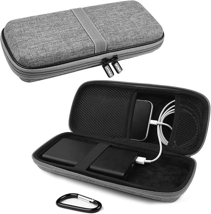 Powerbank Hard Travel Case Compatible RAV Power 26800/20100/20000mAh, Anker Power Core 26800mAh/ PowerCore +26800mAh, ROMOSS 30000mAh, Miady Charger, Ekrist, Lab599 Tx500 Radio(Light Grey)