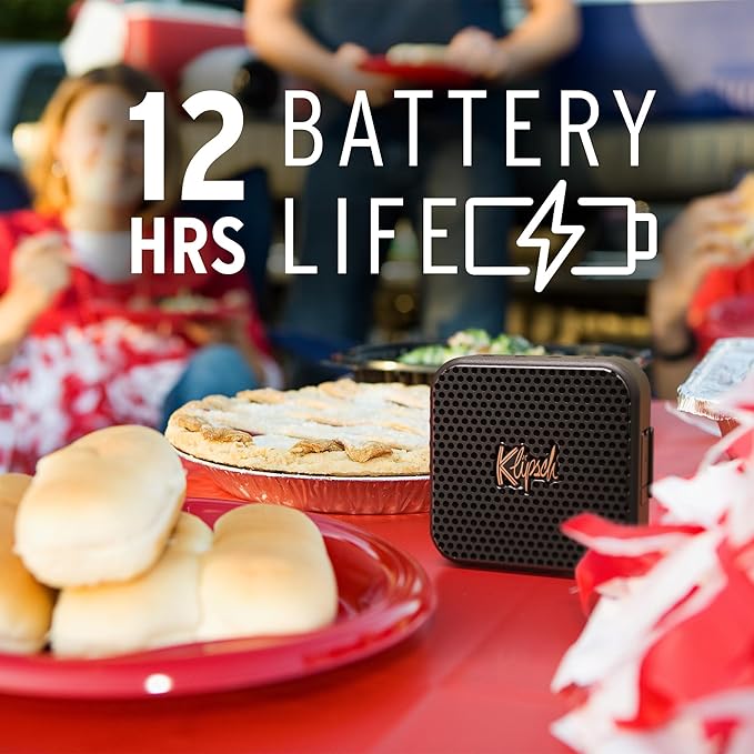 Klipsch The Austin Portable Bluetooth Speaker with a 1.5" Full Range Driver, IP67 dust and Waterproof Rating, 12 Hours of Playtime for a Premium Live Concert Experience