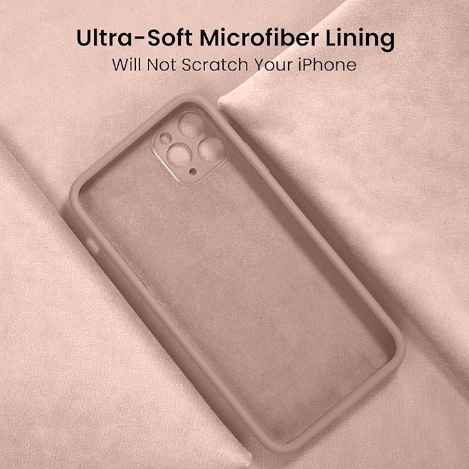 FireNova Designed for iPhone 13 Pro Max Case, Silicone [Camera Protection] Phone Case with [2 Screen Protectors], Soft Anti-Scratch Microfiber Lining Inside, 6.7 inch, Pinksand