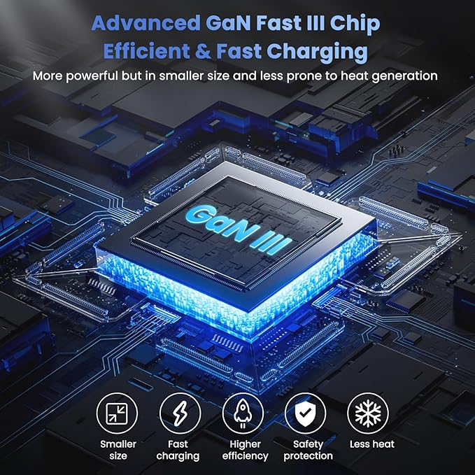 200W USB C Charger Block, 8-in-1 GaN III USB C Charger Fast Charging Station Hub, PD 65W Laptop Charger Adapter Travel Charger, for MacBook Pro/Air/Dell XPS/iPhone 16/15/14/iPad/Galaxy S24 etc.
