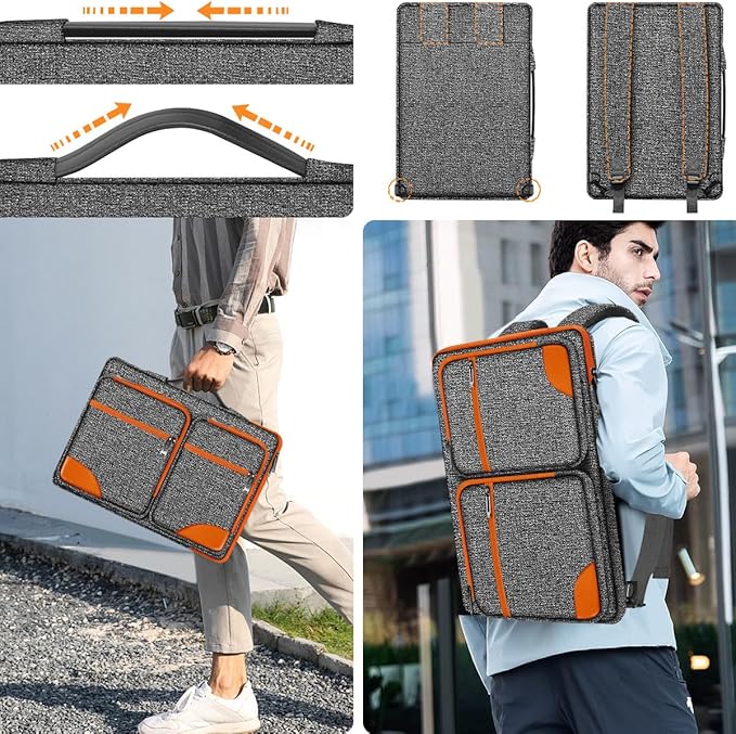 ZINZ Laptop Case 15 15.6 16 inches Sleeve Slim Briefcase Spill-Resistant Handbag for Most Popular 15" 15.6" 16" Notebooks，G01OG01