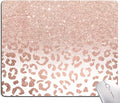 Mouse Pad, Animal Print Mouse Pad Custom Design, Square Waterproof Mouse Pad Non-Slip Rubber Base MousePads for Office Laptop, 9.5"x7.9"x0.12" Inch(Pink Glitter Leopard)