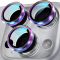 YWXTW Camera Lens Protector for iPhone 16 Pro/iPhone 16 Pro Max, [1 Step Installation Tray] Tempered Glass Screen Protector Metal Individual Camera Cover Accessories Case Friendly (Multi-Coloured)