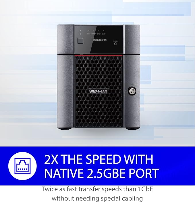 BUFFALO TeraStation Essentials 4-Bay Value-Focused Desktop NAS 24TB (4x6TB) with Hard Drives Included