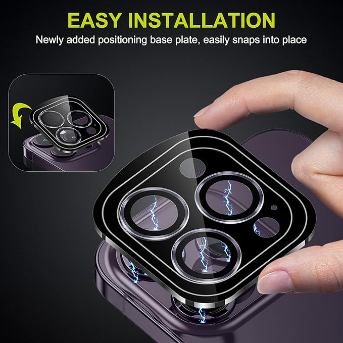 WSKEN for iPhone 14 Pro/iPhone 14 Pro Max Camera Lens Protector,[Night Shooting Mode] HD Tempered Metal Glass Camera Screen Protector Cover Film Accessories,Purple + Purple