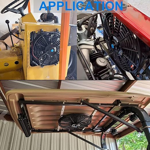2PCS 14 Inch Universal Slim Fan Push Pull Electric Radiator Cooling Fan Mount Kit 12V 90W Black