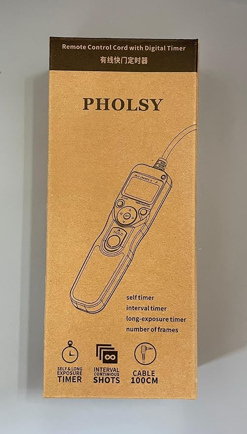 PHOLSY C6 Timer Remote Control with Intervalometer Compatible with Canon R10 R6 R8 90D 250D 200D 850D SX50HS; for Olympus E-M1X E-M1-II E-M1-III E-M5-III; for Fuji GFX100 GFX50R XT3 XT4 XT5 XT30