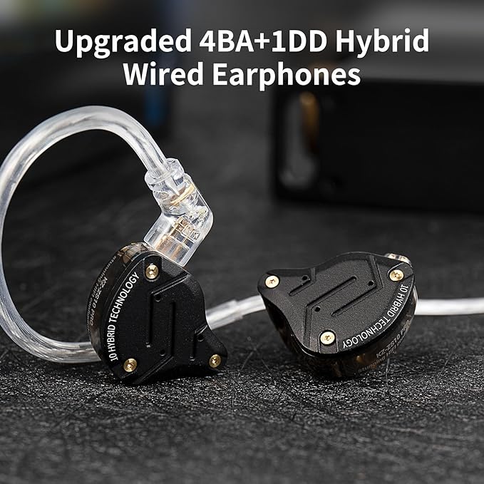 KZ ZS10 Pro IEM Headphone,KZ in Ear Monitor Earbuds Headphone, 4BA 1DD Wired Earphone Multi Driver in Ear Earphone IEM,Wired Gaming Earphone,on Stage Monitor for Singer Guitarist (Gold, No Mic)