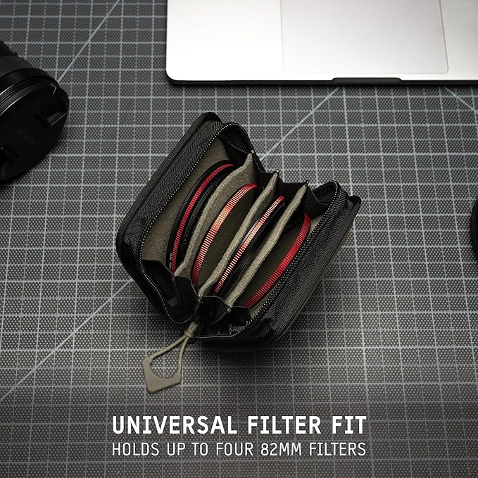 WANDRD Lens Filter Case - Store 4 Filters in Your Camera Backpack or Camera Case, Protect Photography Accessories from Scratches, Dust & Impact (Yuma Tan)