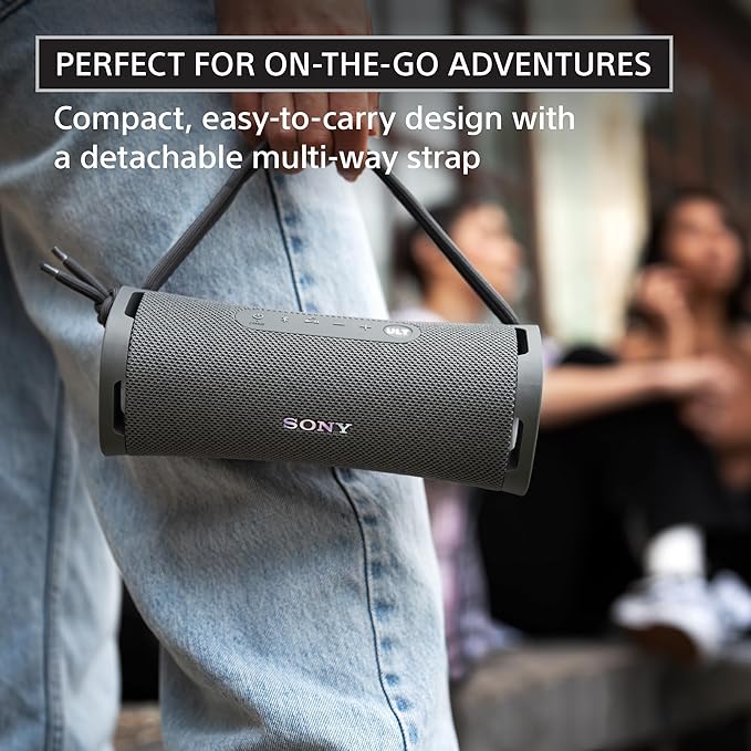 Sony ULT Field 1 Waterproof Portable Bluetooth Speaker, Enhanced Bass, 12h Battery, IP67 Rated Dustproof Shockproof Rustproof, Detachable Strap SRSULT10H, Forest Gray