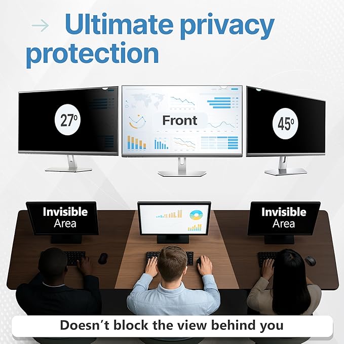 VINTEZ 31.5 Inch 16:9 Privacy Screen for Computer Monitor and Laptop - Anti Glare Protector Film Blue Light Filter Eye Protection - Computer Screen Privacy Shield, [1 Pack]