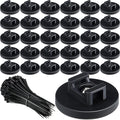 Yookeer 230 Pieces Magnetic Zip Tie Mount Multipurpose Cable Holder Magnets Magnetic Wire Management Bases with Heavy Duty Zip, Mount Nylon Cable Ties in Total (43 mm)