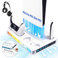 ZYTHRONE PS5/Pro/Slim Stand for Disc & Digital Console, PS5 Cooling Station with Dual Controller Charger for Playsation 5, RGB Light, Cooling Fan, Headset Holder,DIY