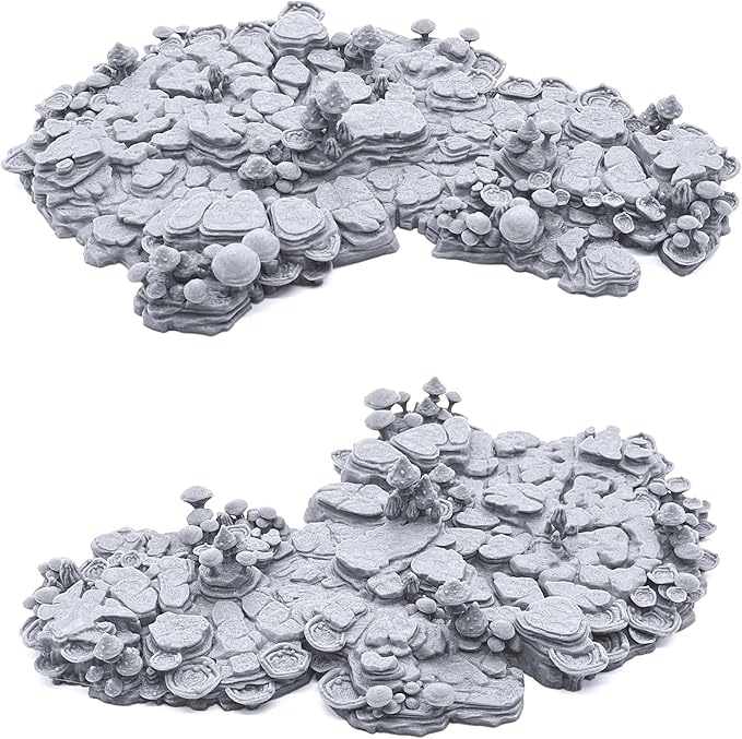 EnderToys Shroom Grotto Floors by Printable Scenery, 3D Printed Tabletop RPG Scenery and Wargame Terrain 28mm Miniatures
