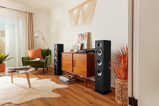 Polk Monitor XT60 Tower Speaker - Hi-Res Audio Certified, Dolby Atmos, DTS:X & Auro 3D Compatible, 1" Tweeter, 6.5" Dynamically Balanced Woofer, (2) 6.5" Passive Radiators (Single, Midnight Black)
