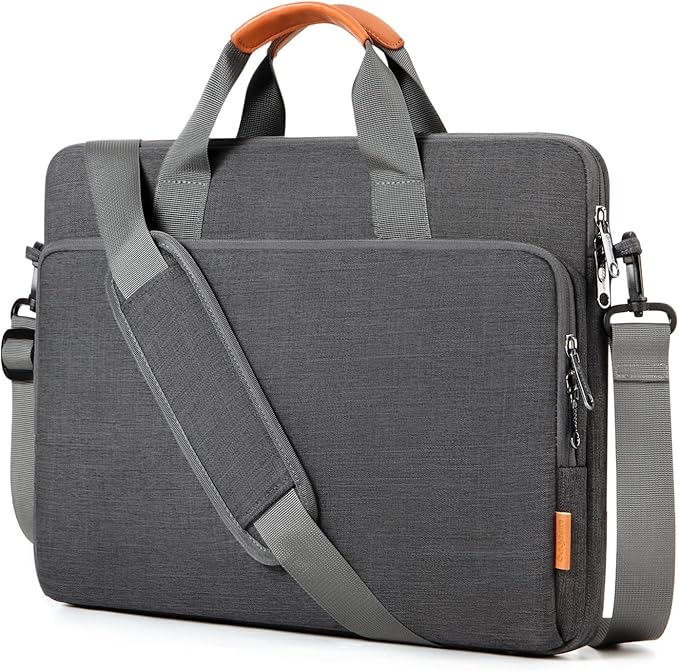 15 15.6 16 inch Laptop Computer PC Shoulder Bag Carrying Case, Water-Repellent Fabric Briefcase, Lightweight Toploader, Business Casual or School
