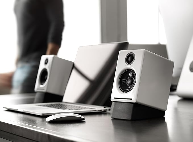 Audioengine A2+ 24 Bit 60 Watt Bluetooth Desktop Computer Speakers for Music and Gaming - PC MAC Laptop Tablet