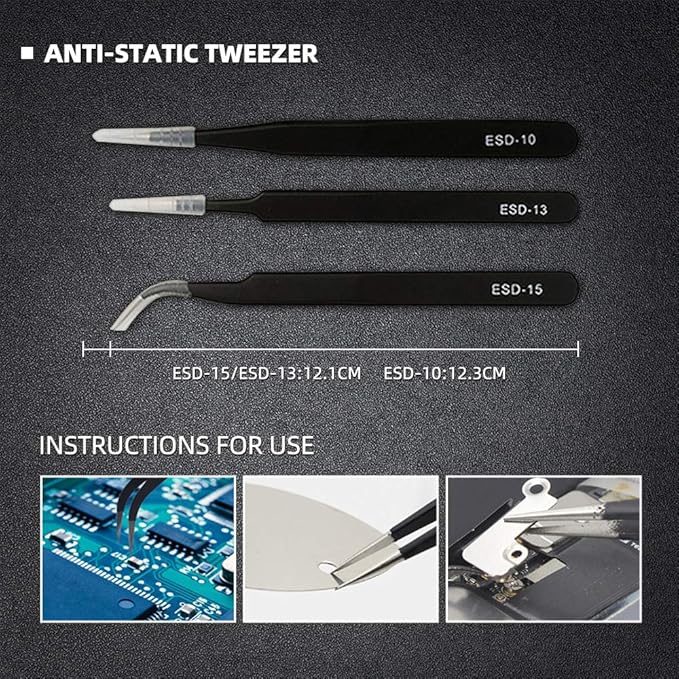 18 in 1 Electronics Repair Tool Kit, Precision Screwdriver Set, Opening Pry Tool Kit and Screen Opening Pliers with Portable Bag for Repair Mobile Phone, Laptop, Tablets, Watch