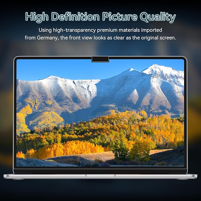 360° Privacy Screen for MacBook Air 13.6/13 Inch (2022-2025, M2, M3, M4), 4 Way Privacy Anti Glare Blue Light Filter Shield Film Anti Spy Laptop Protector for Mac 13.6In Computer