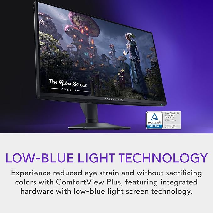 Alienware 27 4K Dual-Resolution Gaming Monitor - AW2725QF - 4K at 180Hz and FHD at 360Hz, 0.5ms GTG 1ms GTG (Extreme Mode), VESA AdaptiveSync, NVIDIA G-SYNC Compatible, HDMI/DP/USB 3.2 Gen1 - Black