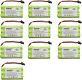 HQRP 10-Pack Cordless Phone Battery Compatible with Uniden PowerMax 5.8GHz 30878864022, Powermax 2.4 GHz, GE TL26402, GP 80AAALH3BMX, 80AAALH3BMZ Replacement