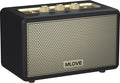 MLOVE A200 Portable Retro Bluetooth Speaker with Aux Input, USB Port, Micro SD Card Slot - Decorative Wireless Bookshelf Speakers Battery Powered, House Warming Gifts for New Home, Black and Gold