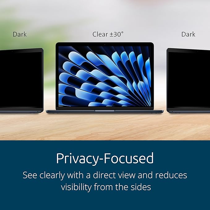Kensington MP136 Magnetic MacBook Air Privacy Screen for 13.6 inch MacBook Air (2022-2024, M2, M3), Removable Laptop Privacy Filter, Anti Glare Blue Light MacBook Mac Screen Protector