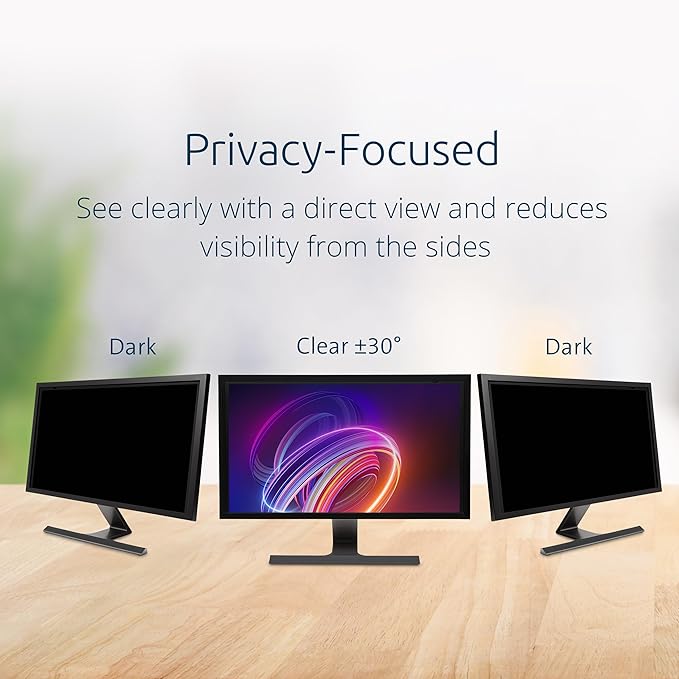 Kensington 27 inch Computer Privacy Screen for Desktop, 16:9 Widescreen Monitor, FP270W9 Anti-Glare Blue Ray Reduction Computer Privacy Filter, Matte and Glossy Viewing Options, K55414WW