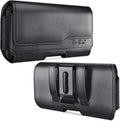 DeBin Holster for iPhone 17 17 Pro 16 16e 16 Pro 15, 15 Pro 14 13 12 11 X Xs 10 XR, Galaxy S25 S24, S23, S22 - Cell Phone Belt Holder Clip Case Pouch Cover (Fits Cellphone with Case on) Black
