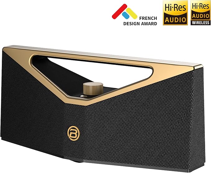 BUGANI Bluetooth Speaker Loud 160W,Waterproof Large Bluetooth Speaker Subwoofer Hi-Res Audio, 12H Playtime Party Outdoor Speakers for Camping, Beach, Golden