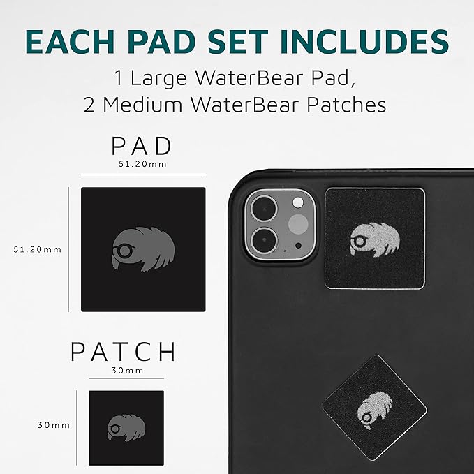 KUVRD Waterbear - Universal Screen Cleaners - Teeny Tiny Cleaning Tools for Your Lenses & Screens - 2-Pack - (2-PAD Sets)