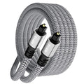 Optical Audio Cable 6.6FT /2M, Digital Audio Cable, Toslink Fiber Optic Cord, [Nylon Braided, Slim Aluminum Shell, Gold Plated Connector], for Home Theater, Sound Bar, PS4, Xbox, TV and More
