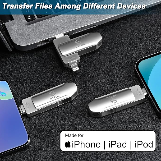 Apple MFi Certified 512GB Photo-Stick-iPhone 16/15/14/13 Memory Flash-Drive-Photo-Stick iPad Lightning USB C Flash Drive Android Photo-Stick iPhone-USB-Drive iPhone-Photo-Transfer-Stick iPhone-Storage