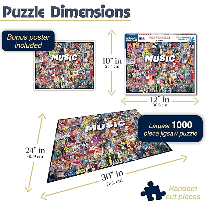 White Mountain Puzzles Music - 1000 Piece Jigsaw Puzzle