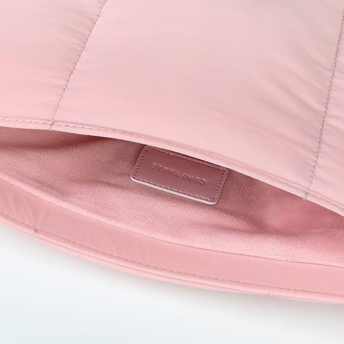 Comfyable Puffy Laptop Sleeve 13 Inch 14 Inch, Quilted Puffer Laptop Carrying Case for Women, Pillow Case Compatible with MacBook Air M4 2025 M3 M2 M1, MacBook Pro M4 Pro/Max, Pink