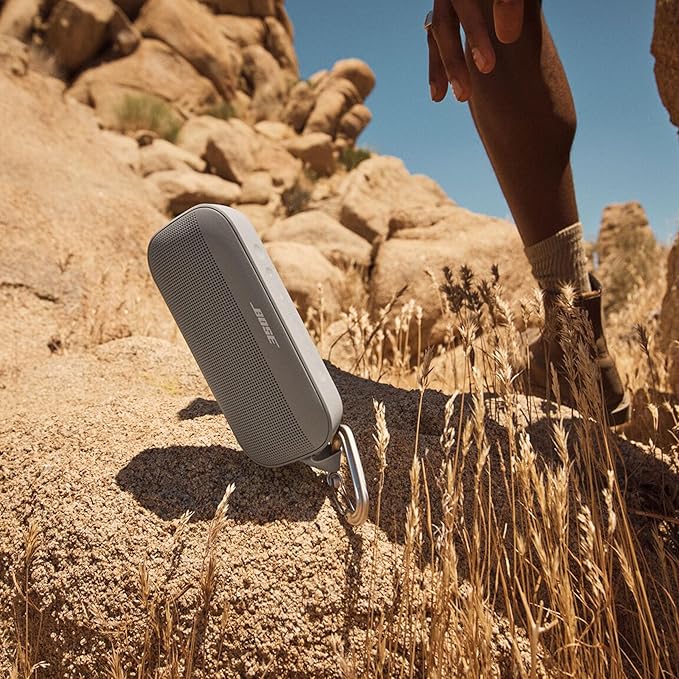 Bose SoundLink Flex Portable Bluetooth Speaker (2nd Gen), Portable Outdoor Speaker with Hi-Fi Audio, Up to 12 Hours Battery Life, Waterproof and Dustproof, Sandstone