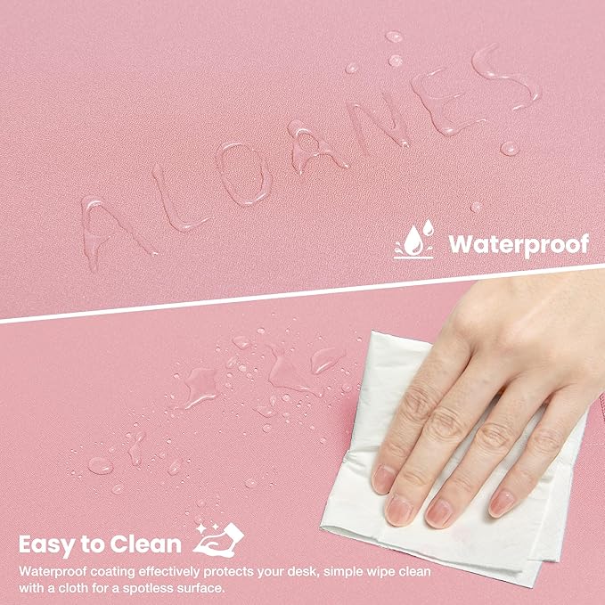 ALOANES Waterproof Mouse Pad with Durable Stitched Edge, XL Gaming Keyboard Pad, Non-Slip Rubber Base Mouse Mat, Extended Desk pad for Gamer, Office & Home, Dark Rose Mousepad 31.5''x 11.8''x 0.12''