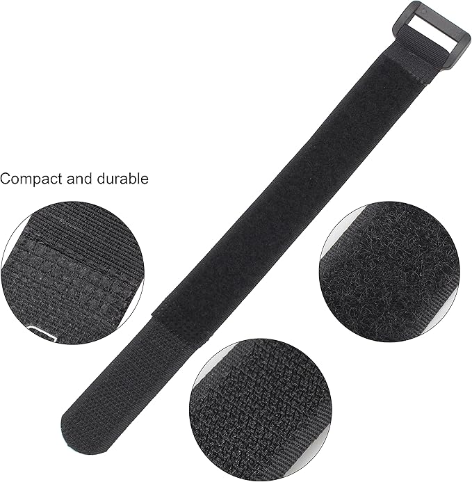 12 Pack 1 x 24 Inches Hook and Loop Reusable Fastening Cable Tie Down Straps by Wisdompro - Reusable, Durable Functional Cinch Strap to Keep Your Home, Office, Workspace from Tangled Messes of Cords