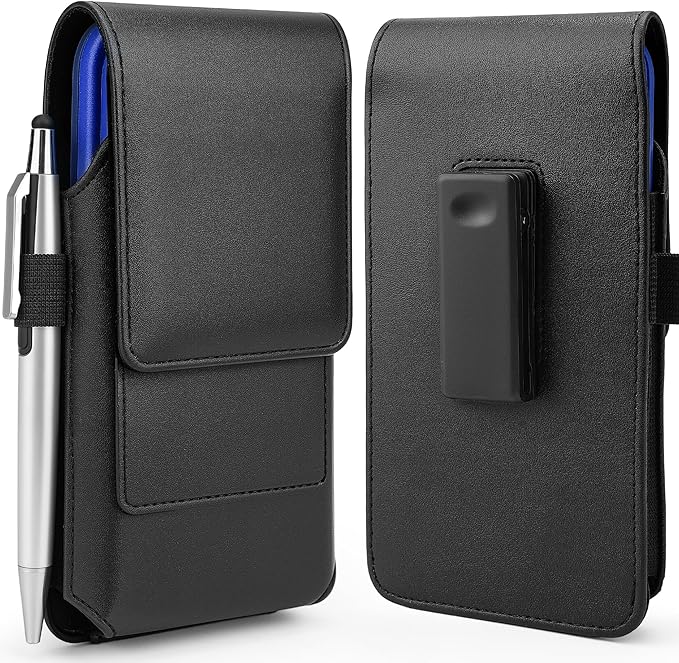 Mopaclle Phone Holster with 360° Rotating Clip,Cell Phone Belt Holder Compatible with iPhone 17 Pro Max/Air,iPhone 16 Pro Max,15 14 Pro Max & Plus,Galaxy S25+/S24+/S23+ & FE Models, Fit with Case On