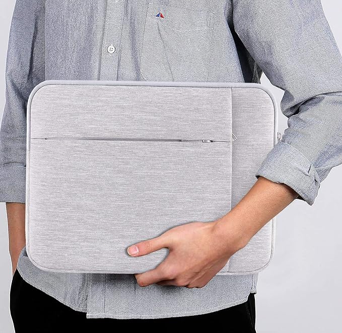 Lacdo Laptop Sleeve Case for 14 inch New MacBook Pro M4/M3/M2/M1 Chips Pro Max A3112 A3401 A3185 A2918 A2992 A2779 2024-2021, 13.8" 13.5" Microsoft Surface Laptop 7th 6 5 4 3 Computer Bag, Gray