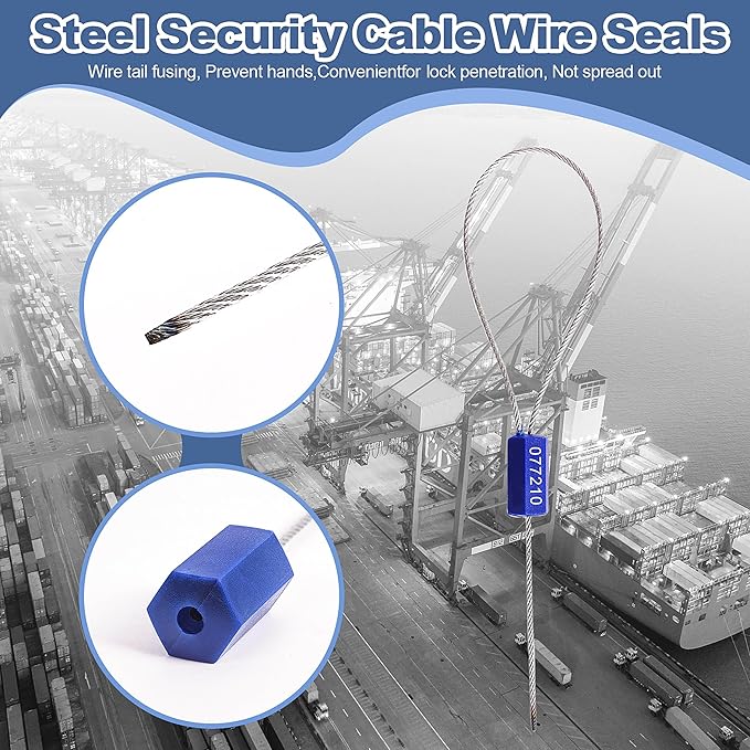 240 Pieces Security Cable Seals, Metal Number Security Tags for Truck, Trailers, Cargo, Containers, Vans, Oil Tank, Milk Vehicle (Orange, 240 Pack)
